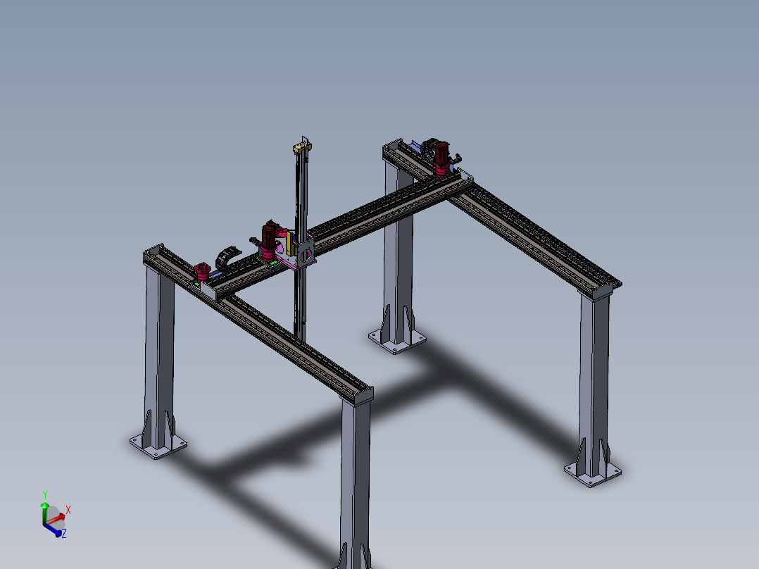 龙门三轴桁架机械臂sw18可编辑