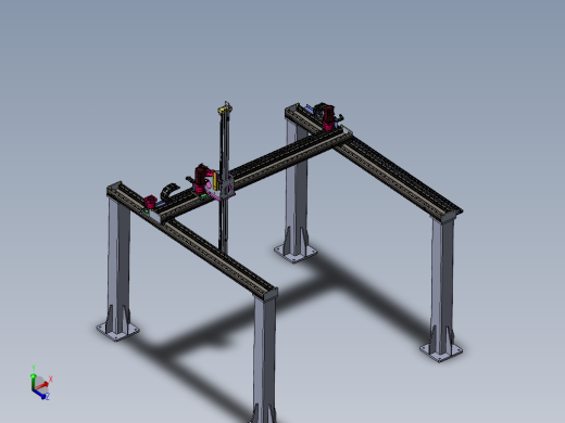 龙门三轴桁架机械臂sw18可编辑