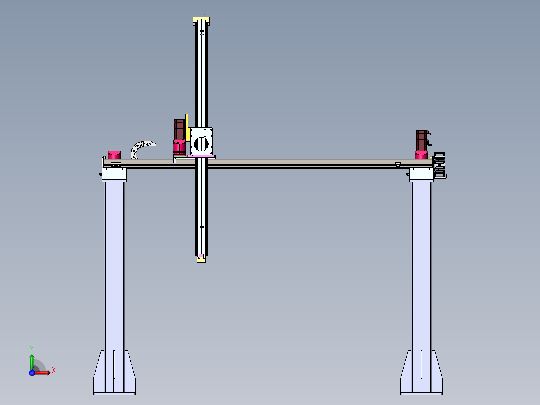 龙门三轴桁架机械臂sw18可编辑前视图