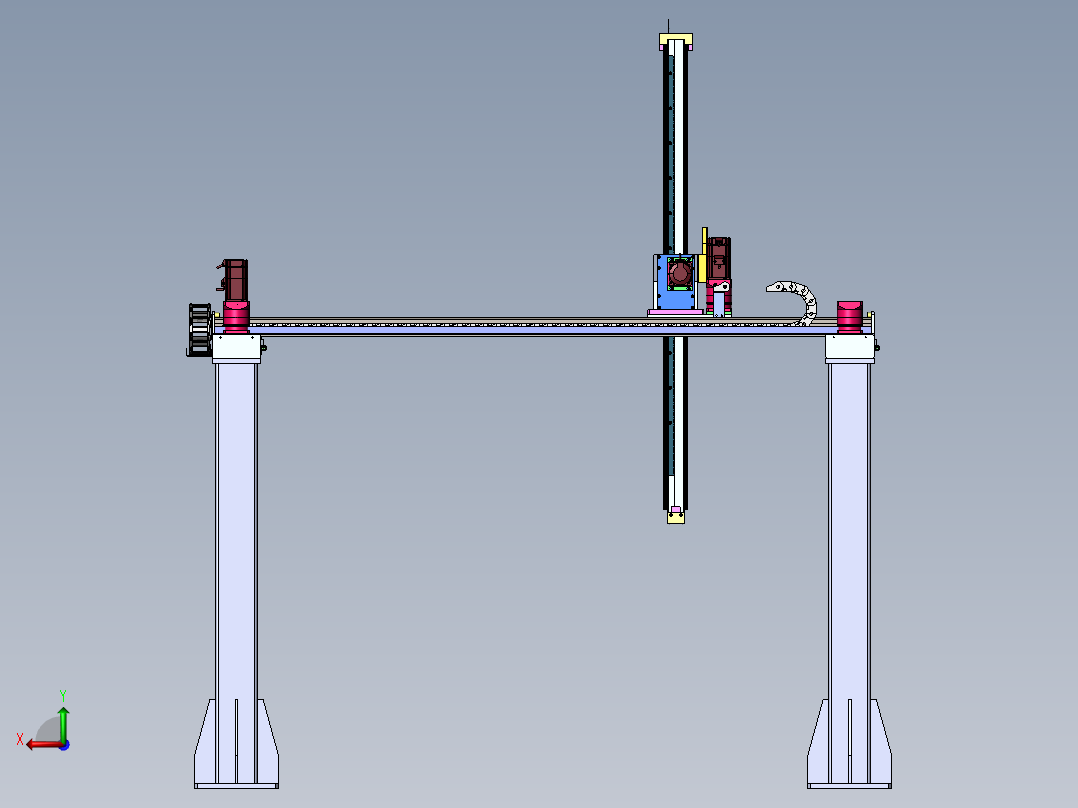 龙门三轴桁架机械臂sw18可编辑后视图