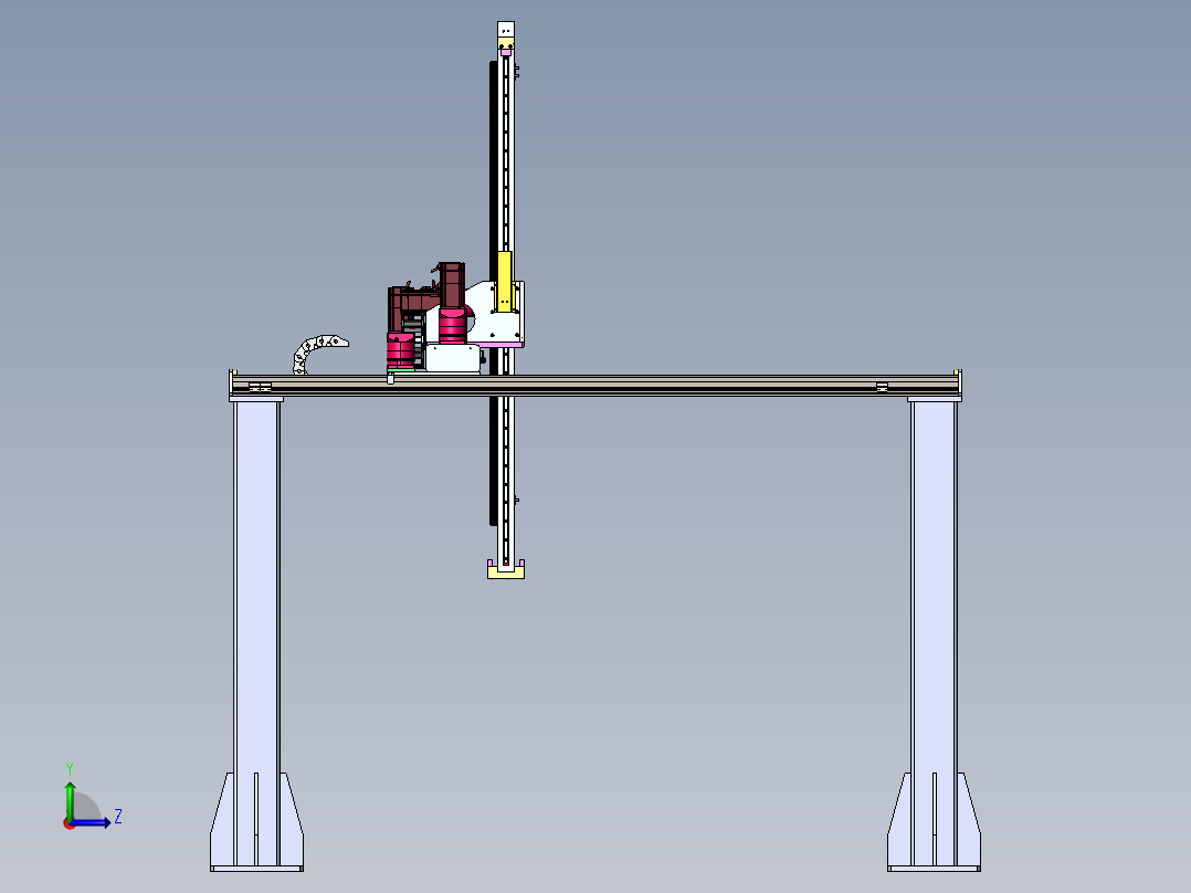 龙门三轴桁架机械臂sw18可编辑左视图