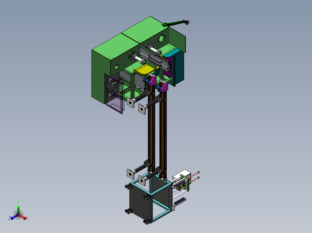 线材端子加工设备sw17可编辑正等轴测图