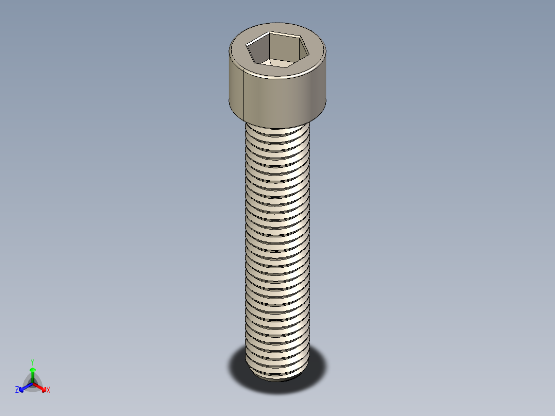 Screw_DIN_912_M12x60F_A2.STEP公制内六角螺钉主视图