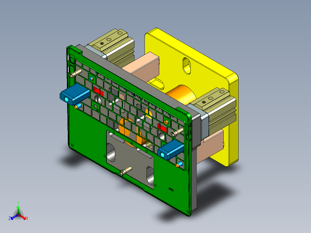 冲压键盘壳铣侧孔UG程序模型