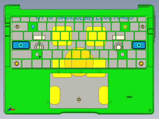 冲压键盘壳铣侧孔UG程序模型前视缩略图