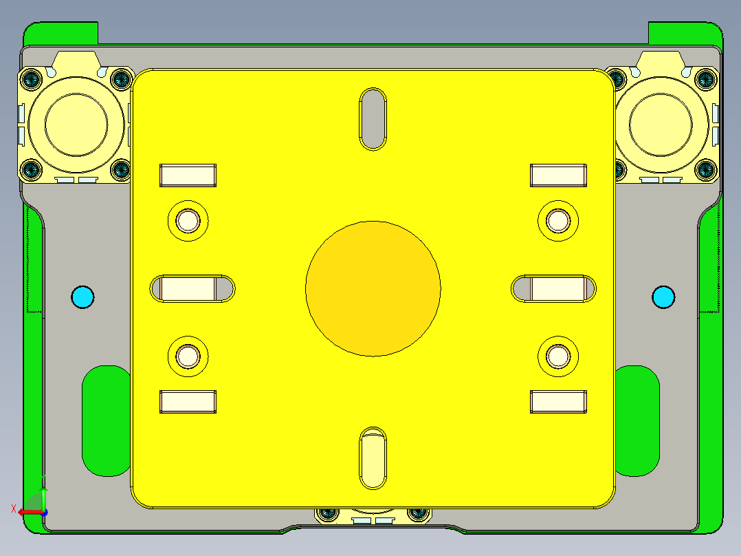 冲压键盘壳铣侧孔UG程序模型后视图