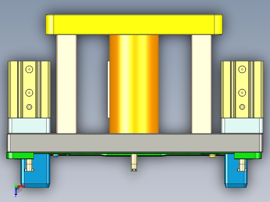冲压键盘壳铣侧孔UG程序模型俯视图