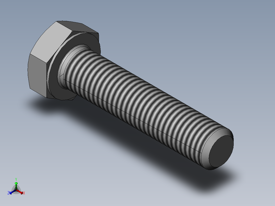 螺栓M10×45正等轴测图