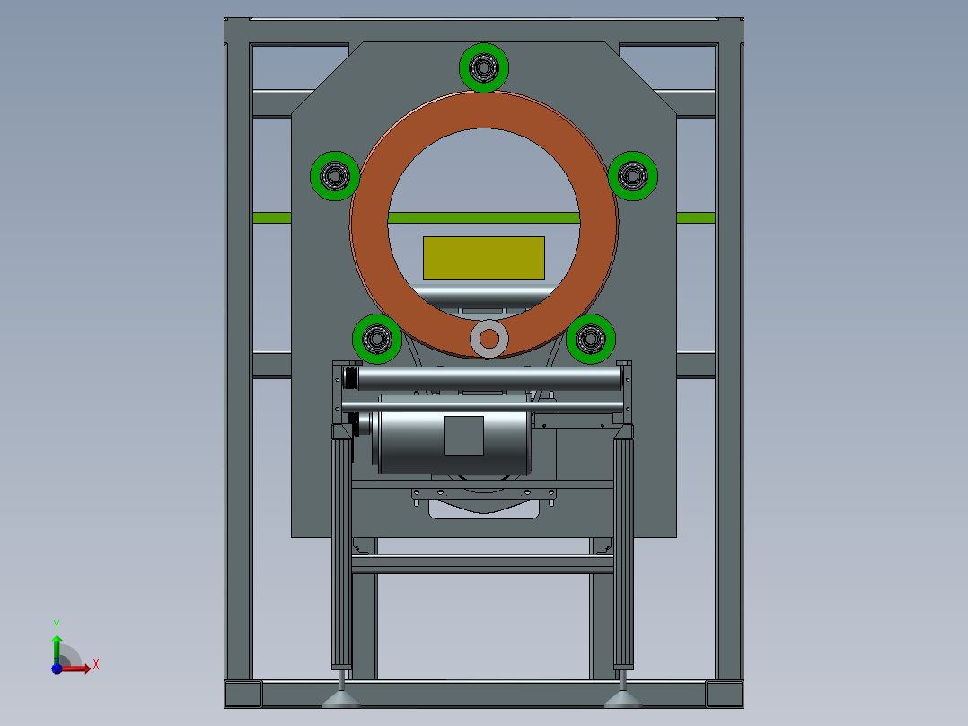 带水平输送机纸箱水平缠绕机三维SW模型带缠绕运动仿真视频源文件前视图
