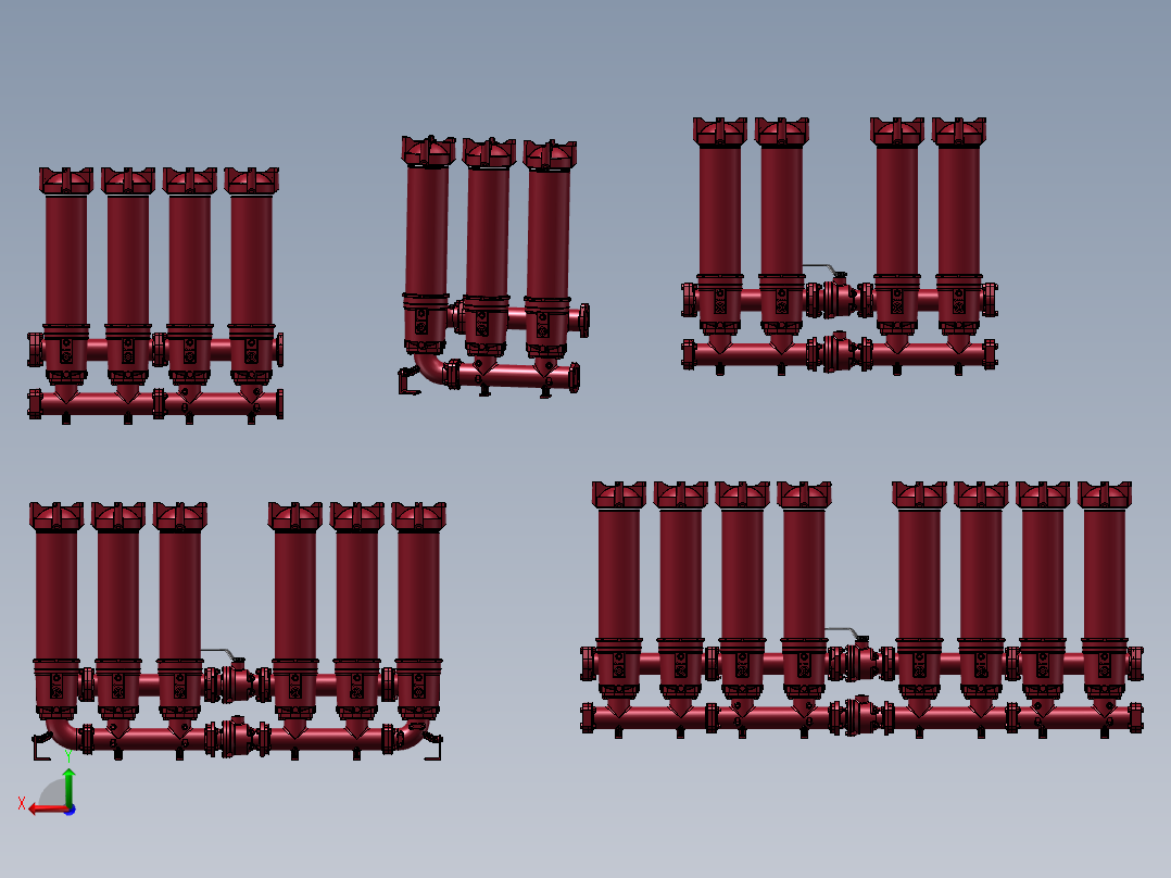 5款NFD系列双向流动过滤器模型后视图