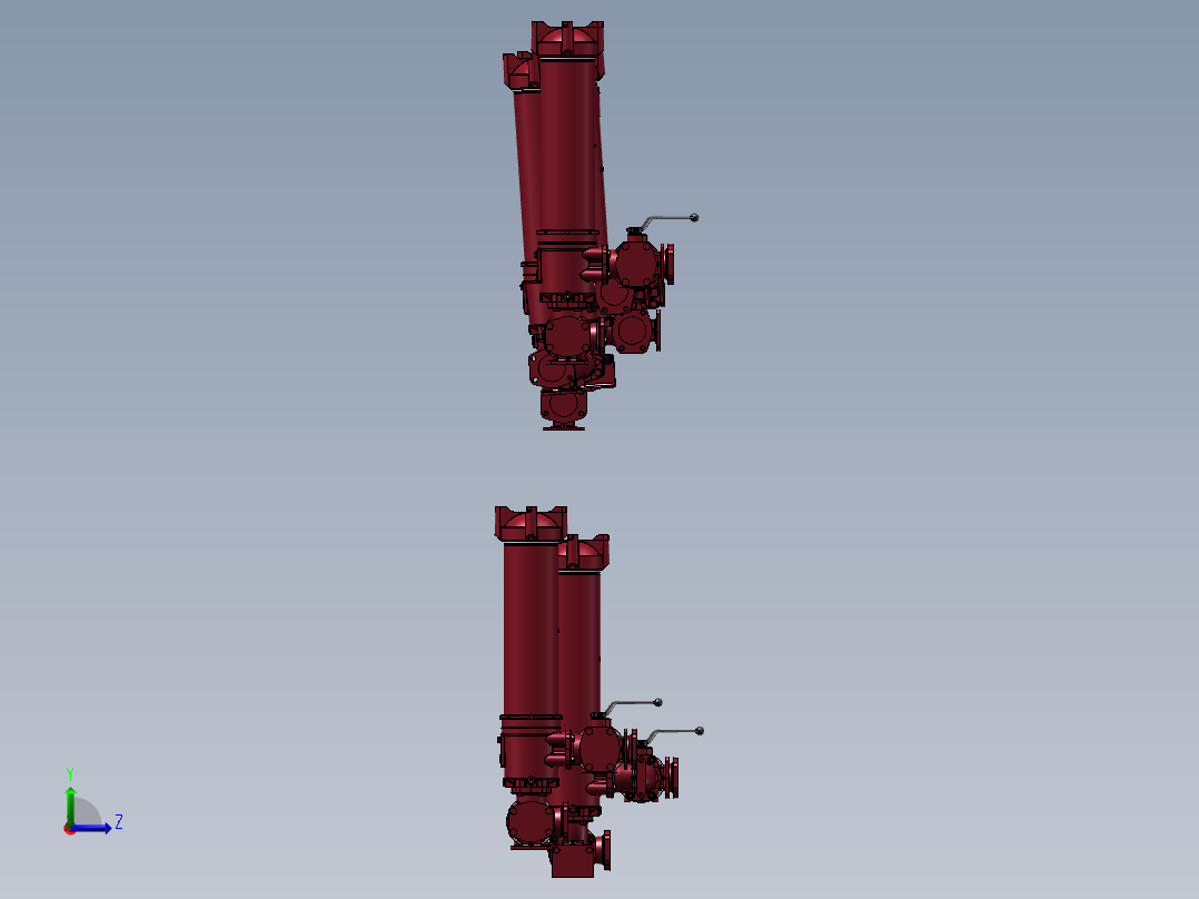 5款NFD系列双向流动过滤器模型左视图