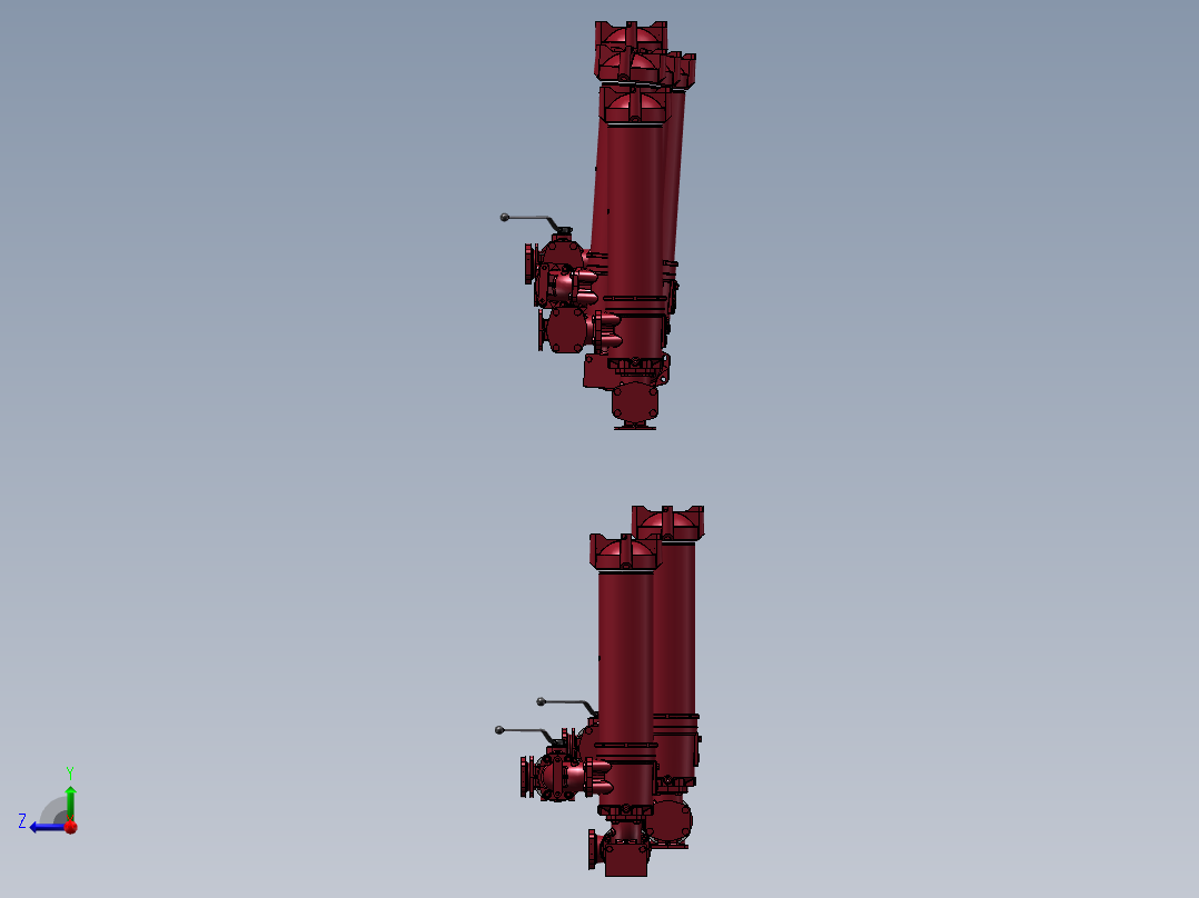 5款NFD系列双向流动过滤器模型右视图