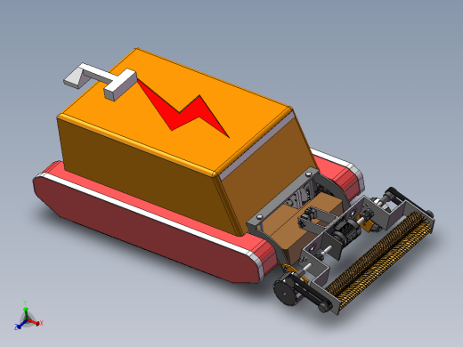 履带式磁吸附除锈喷漆机器人模型设计含三维二维说明书
