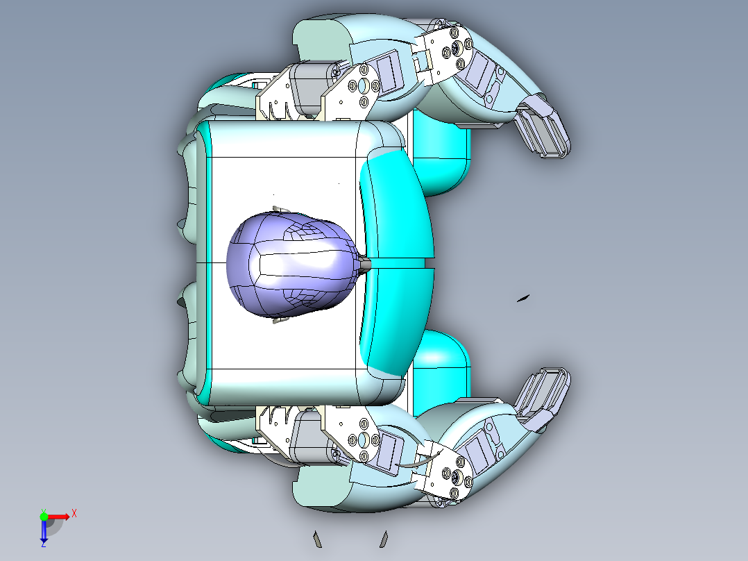 人形机器人俯视图