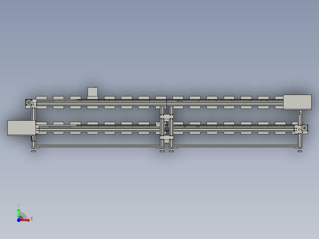 双层链条货仓前视图