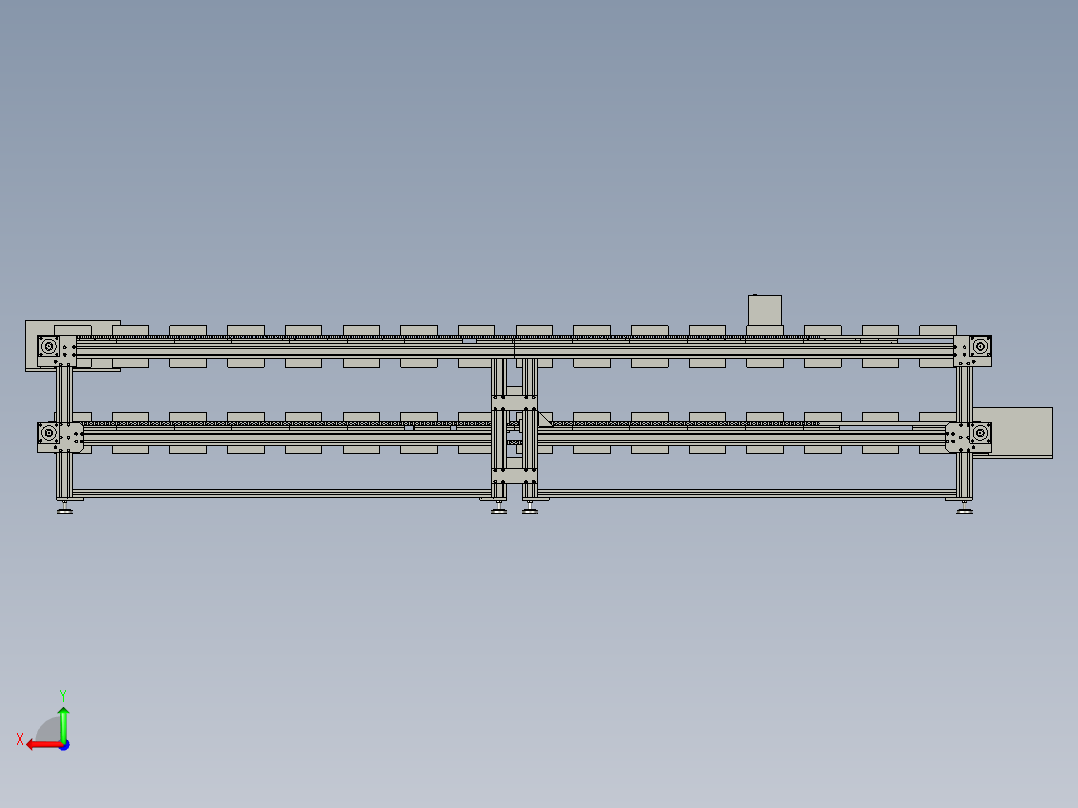 双层链条货仓后视图