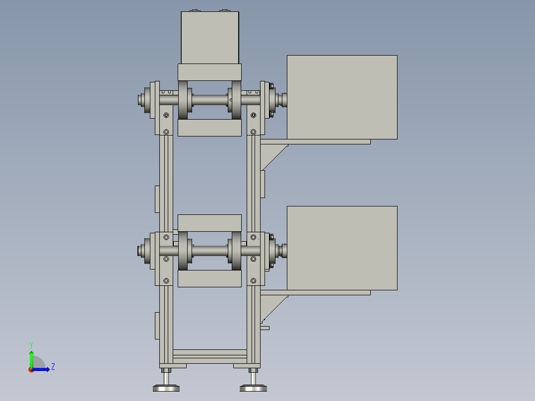 双层链条货仓左视图