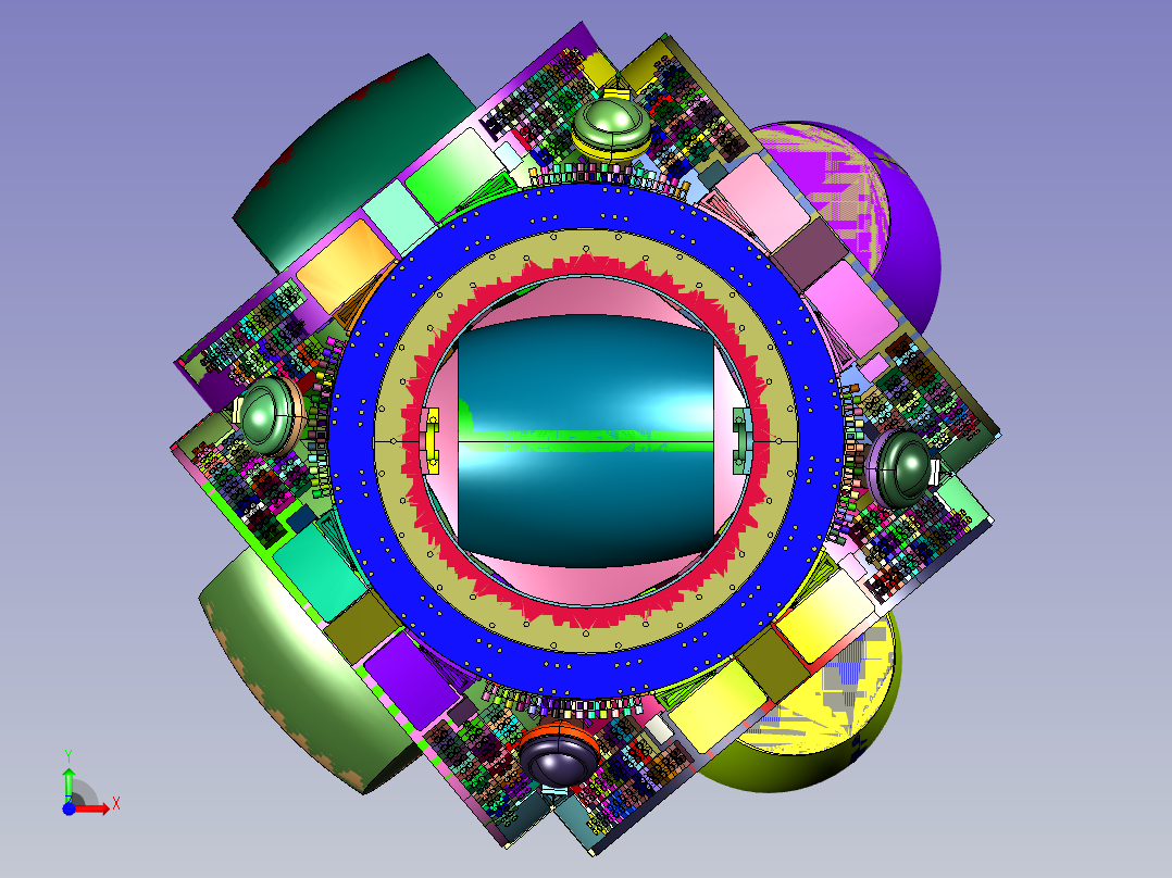 电机驱动球形关节轮前视图