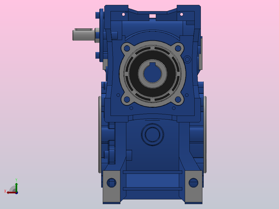 XDRV040╱075-040╱090型蜗轮蜗杆减速机[XDRV040╱075╱300╱E╱FA1╱DS╱AS2]后视图