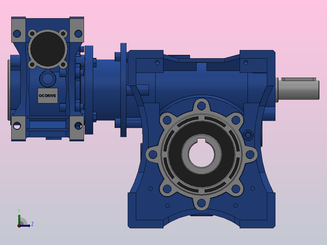 XDRV040╱075-040╱090型蜗轮蜗杆减速机[XDRV040╱075╱300╱E╱FA1╱DS╱AS2]左视图