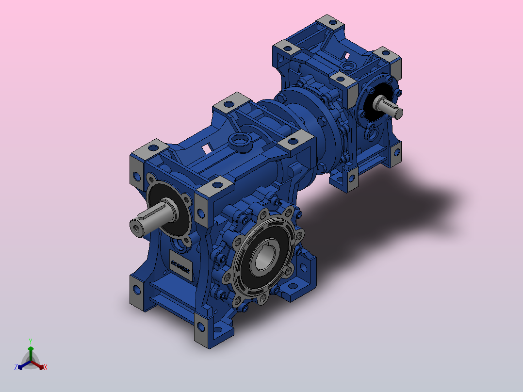 XDRV040╱075-040╱090型蜗轮蜗杆减速机[XDRV040╱075╱300╱E╱FA1╱DS╱AS2]正等轴测图