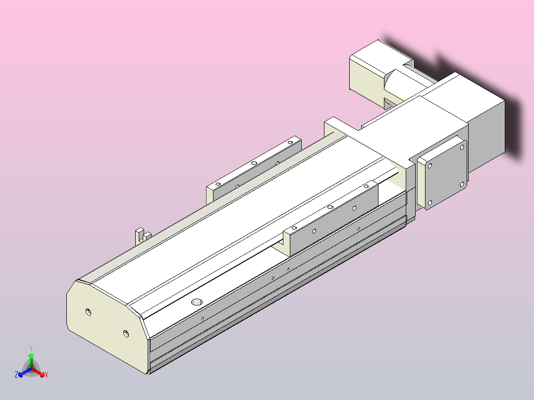 MTB10标准皮带滑台[MTB10-100-L-P10-C3]正等轴测图