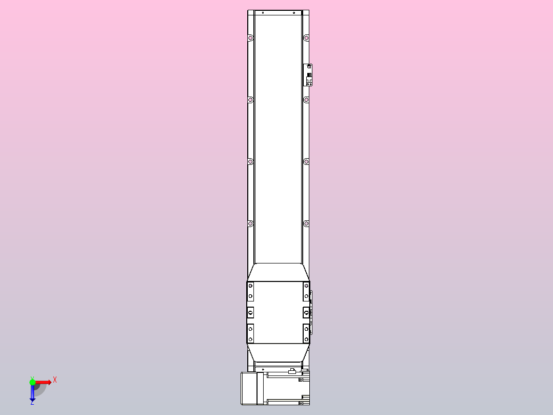 机器人皮带驱动直线轴TPA-GCB-150-P80-L550-LU-M75-N3俯视图