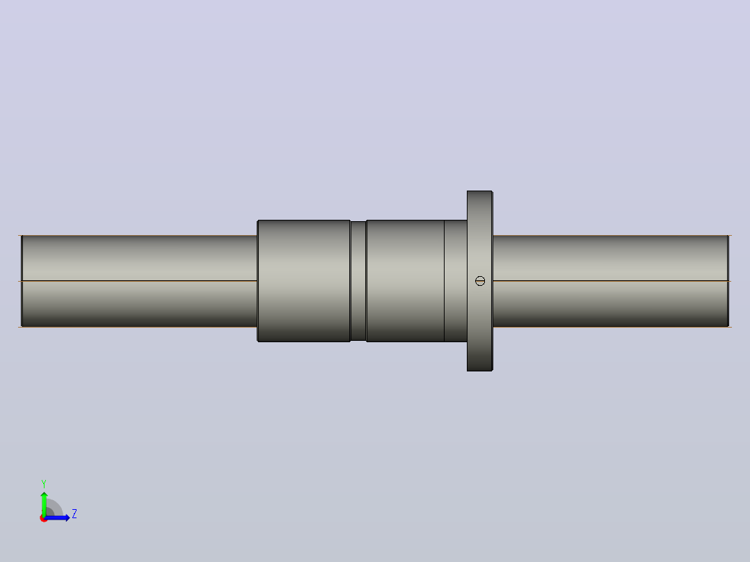FFZD8010-5滚珠丝杆3D模型左视图