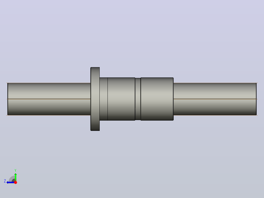 FFZD8010-5滚珠丝杆3D模型右视图