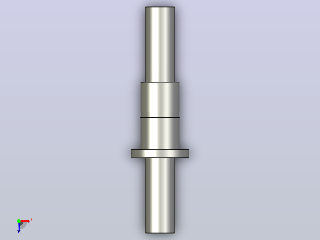 FFZD8010-5滚珠丝杆3D模型俯视图