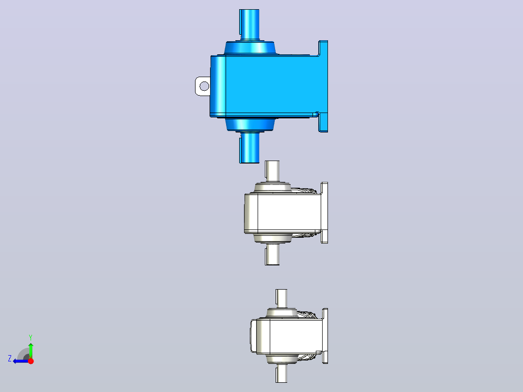 蜗轮马达0.2 kW SV SHY -RT三菱电机右视图