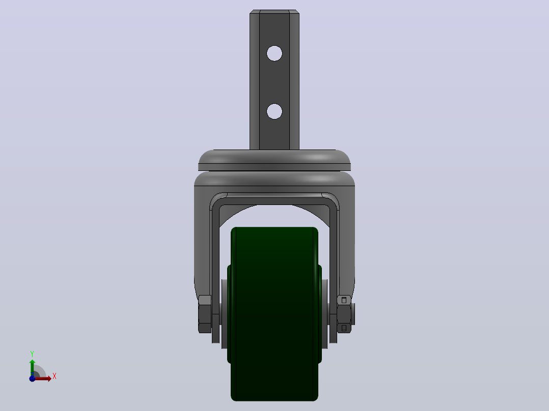 脚轮Colson-3_00314_109 2 1_2 LG X 7_8 SQUARE (MTG31)前视图