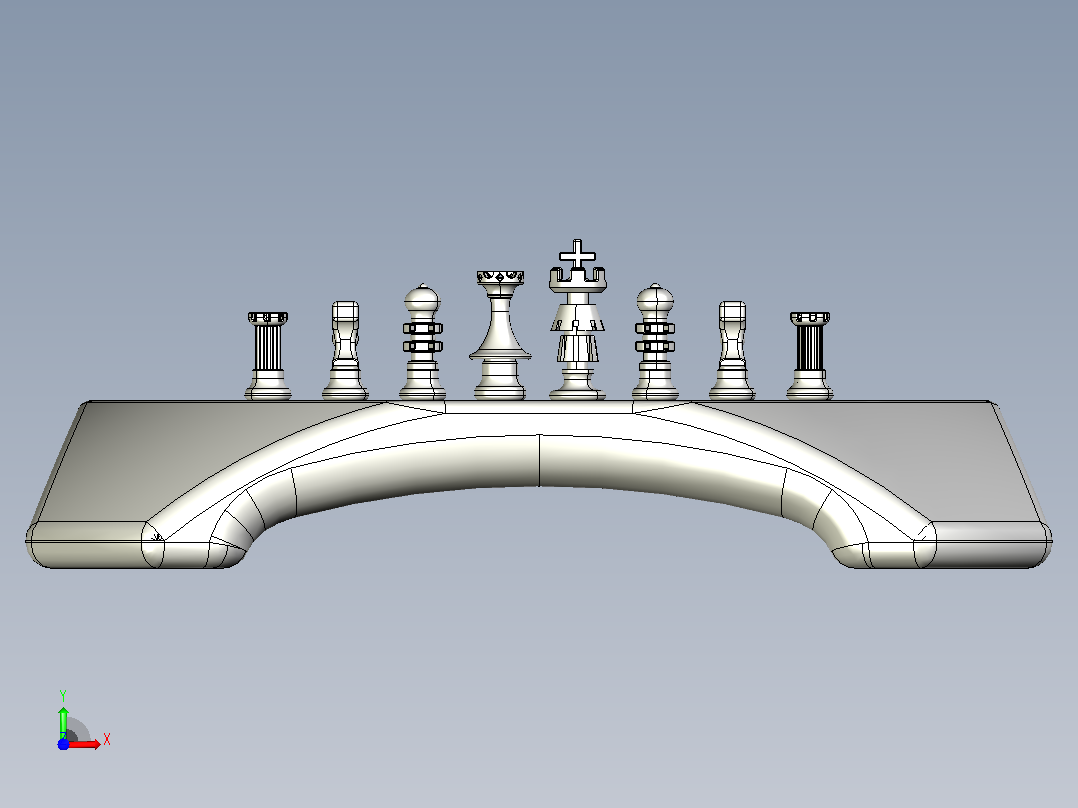 国际象棋CATIA V5 r21模型前视图