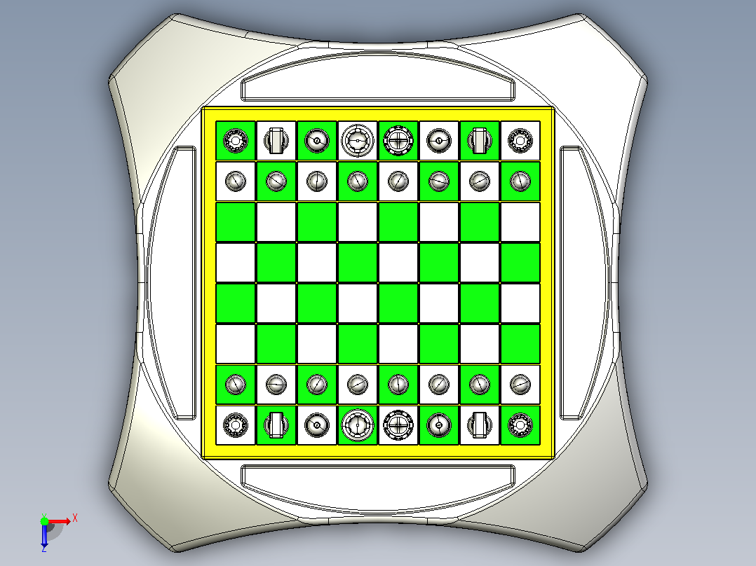 国际象棋CATIA V5 r21模型俯视图