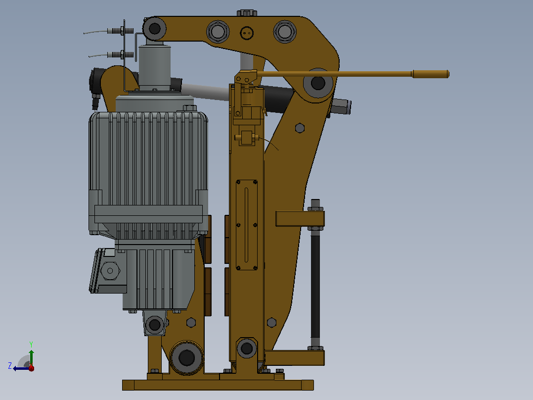 YP32系列电力液压盘式制动器YP32-3000-800×30-ⅡA-CL.RL.WL.HL右视图