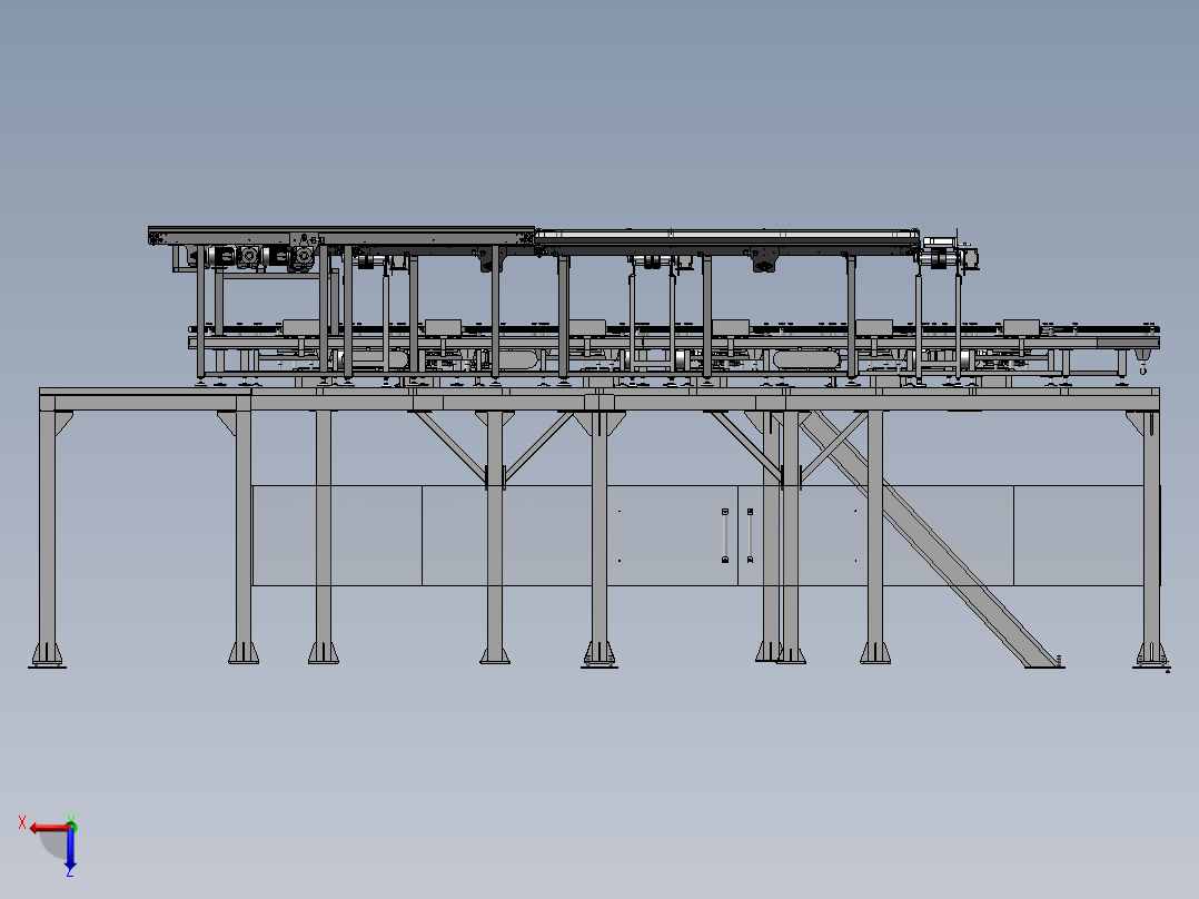 -钢平台布局生产线设计布局sw17前视图