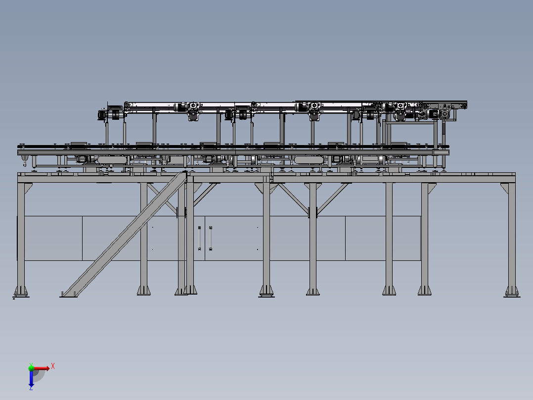 -钢平台布局生产线设计布局sw17后视图