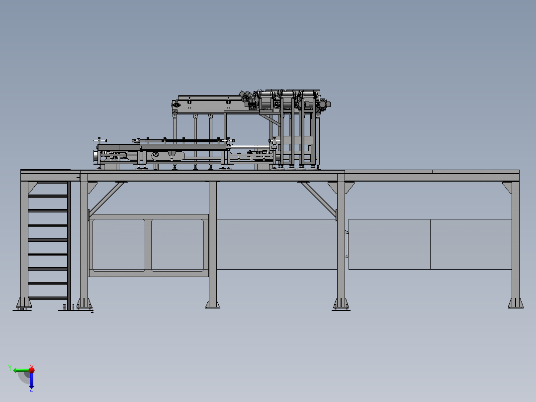 -钢平台布局生产线设计布局sw17左视图