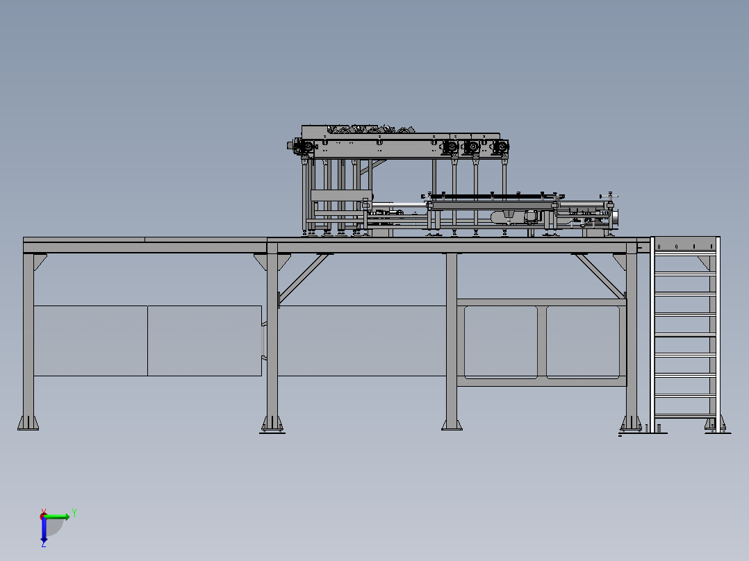 -钢平台布局生产线设计布局sw17右视图