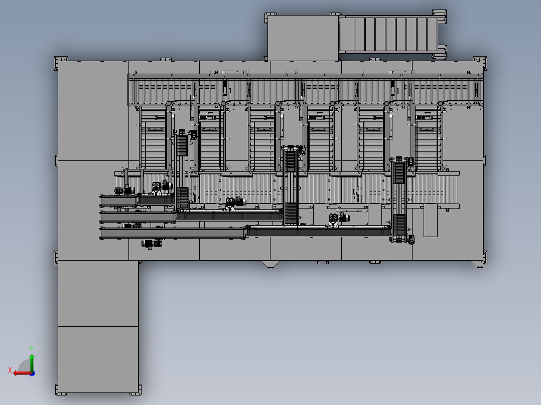 -钢平台布局生产线设计布局sw17俯视图