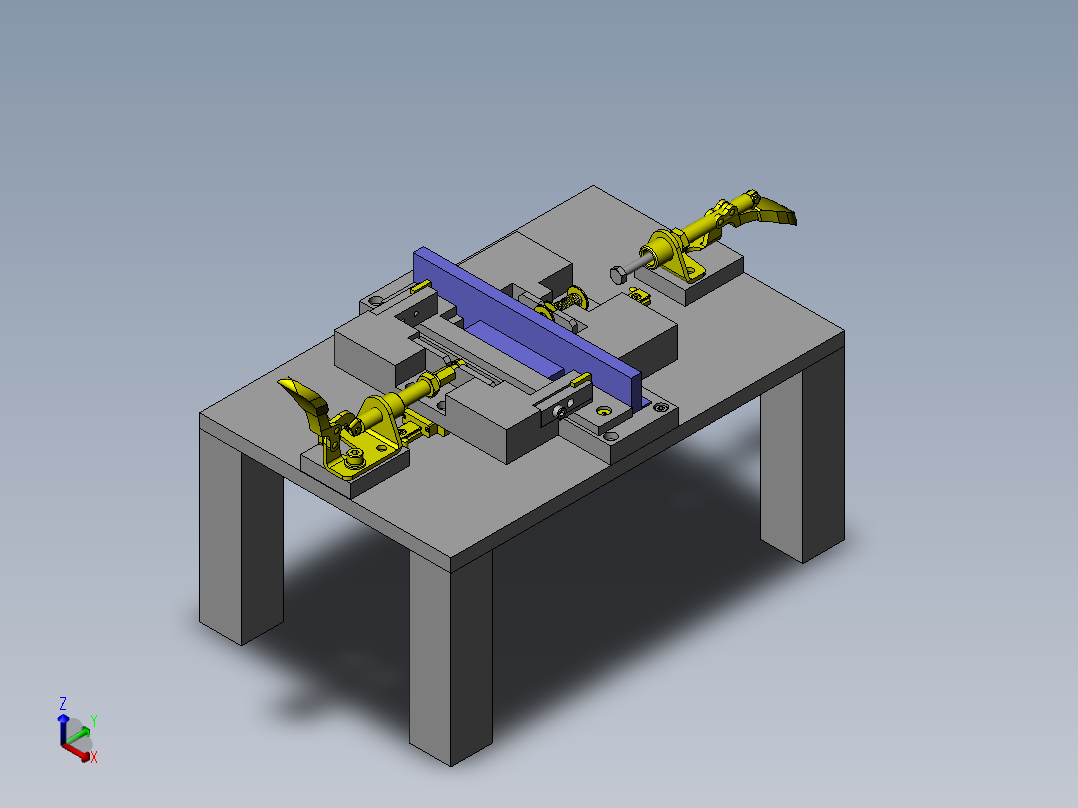 简易快速夹具sw18正等轴测图