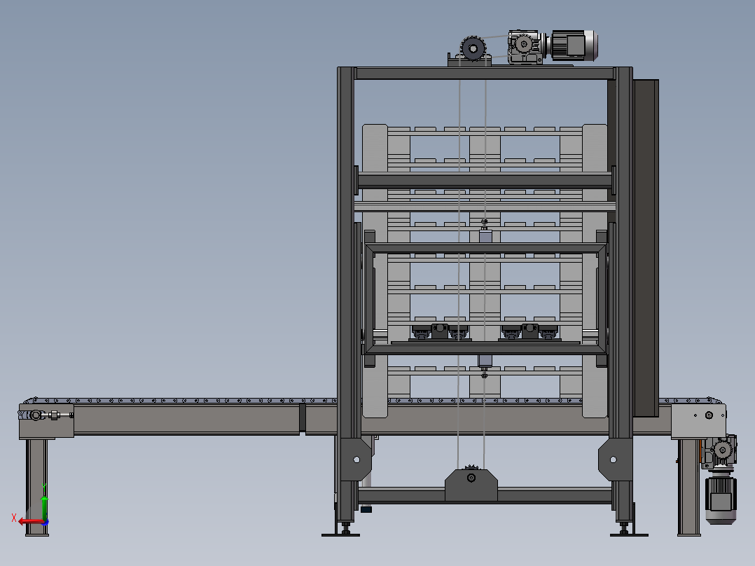 E559 木托盘分机，托盘码垛机后视图