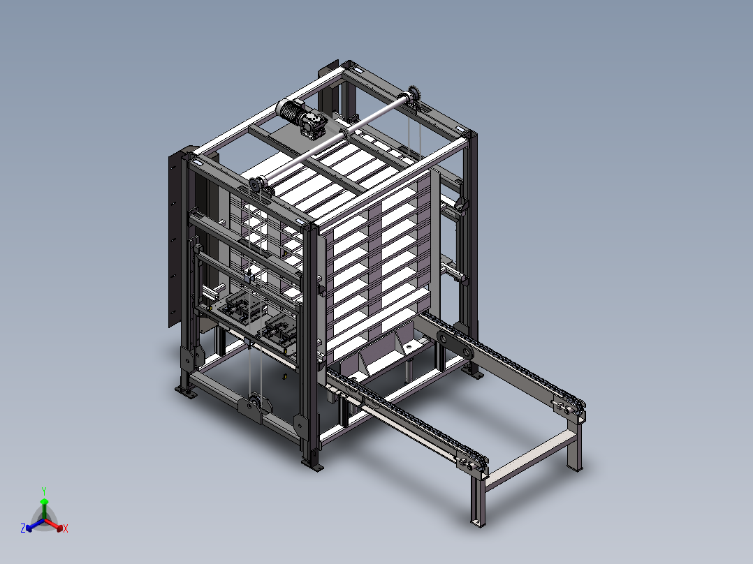 E559 木托盘分机，托盘码垛机正等轴测图