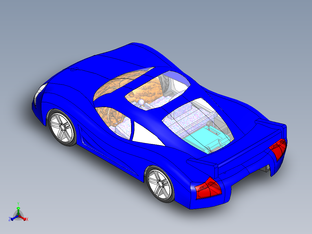 玩具车正等轴测图