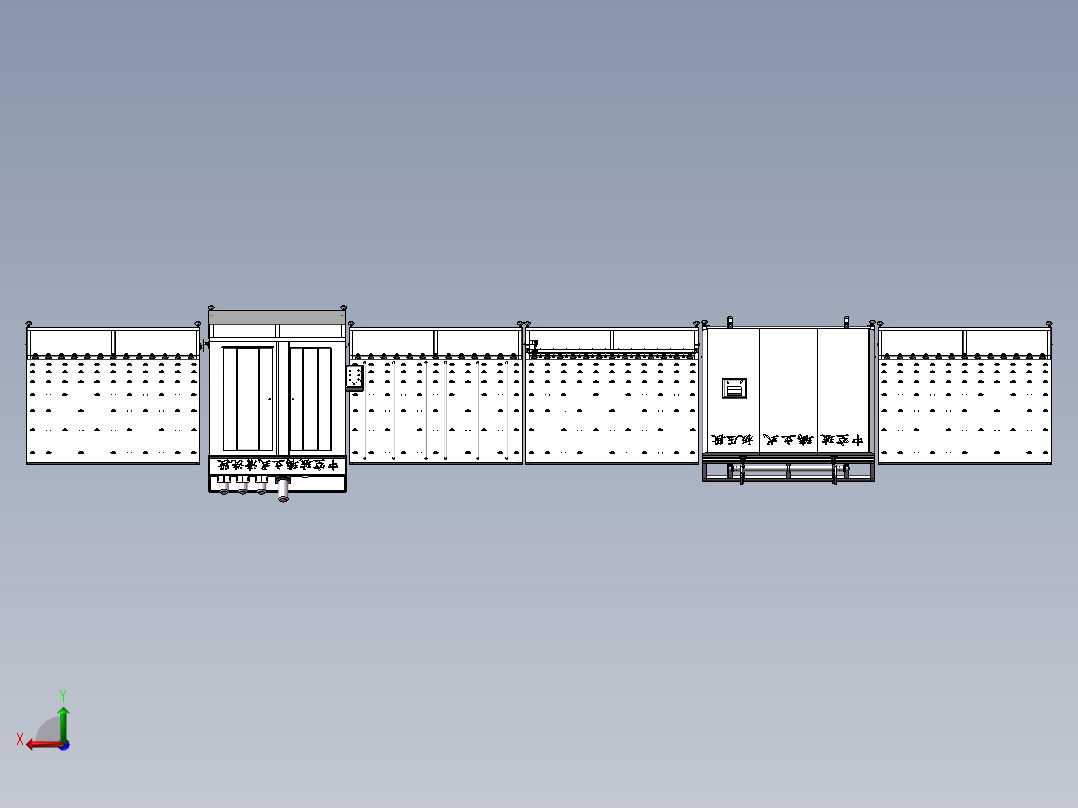 中空玻璃1600生产线3D模型（已用于生产后视图