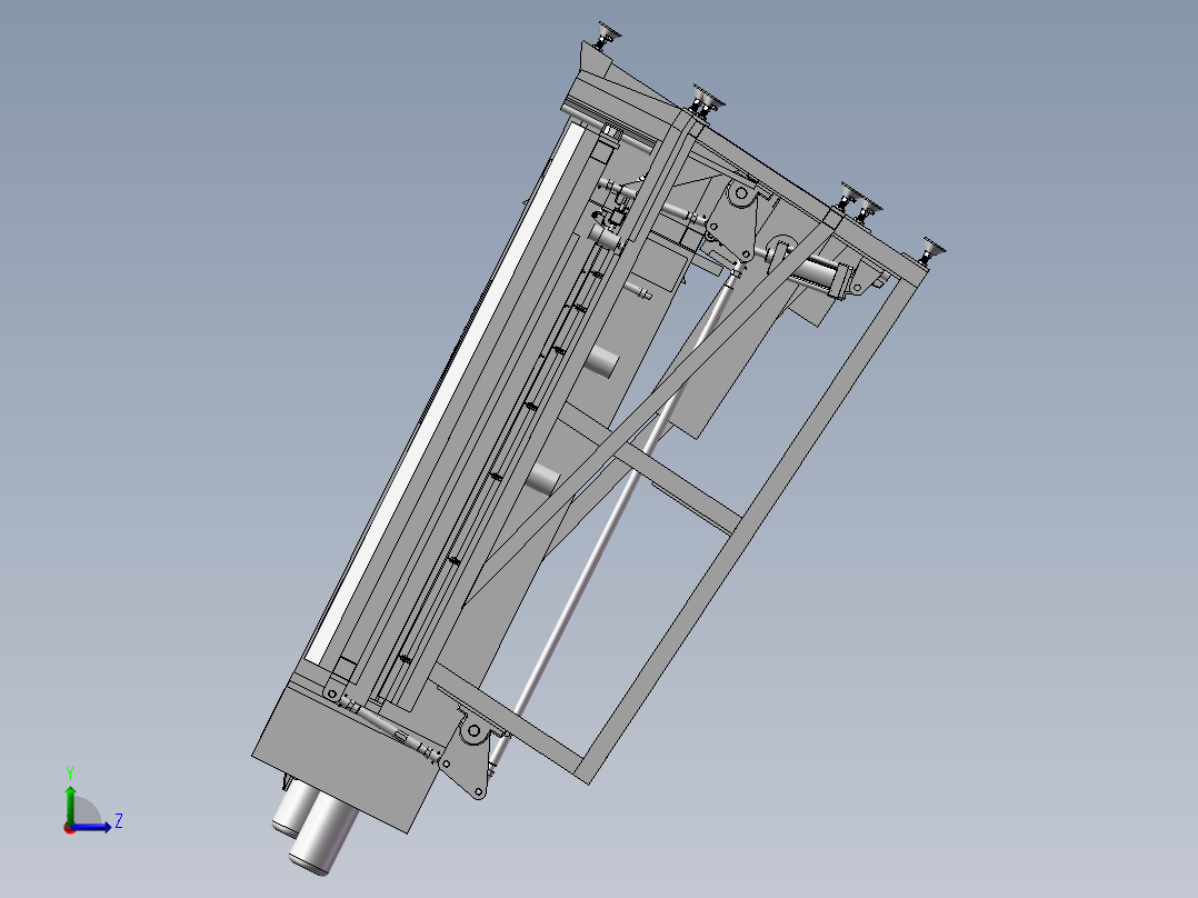 中空玻璃1600生产线3D模型（已用于生产左视图