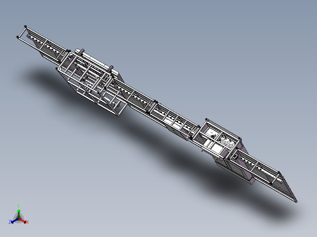 中空玻璃1600生产线3D模型（已用于生产正等轴测图
