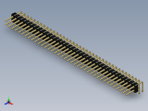 彩色公排针 100mil 2.54mm 系列-DS1022_black_2x38p_100mil_TypeD_rev1.0