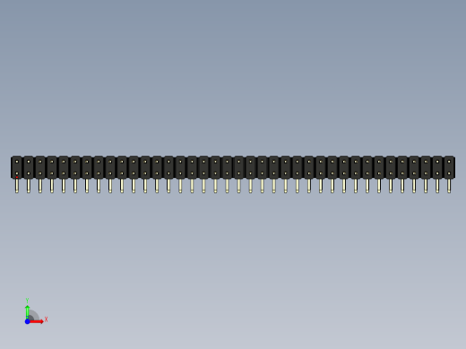 彩色公排针 100mil 2.54mm 系列-DS1022_black_2x38p_100mil_TypeD_rev1.0前视缩略图