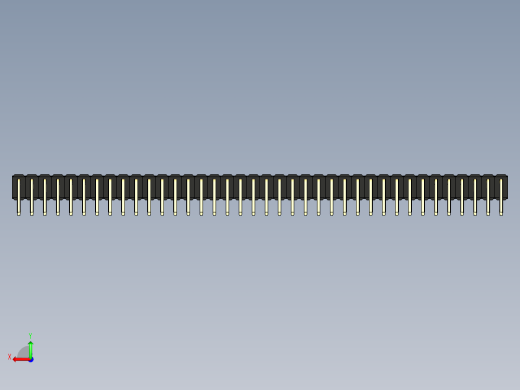彩色公排针 100mil 2.54mm 系列-DS1022_black_2x38p_100mil_TypeD_rev1.0后视缩略图